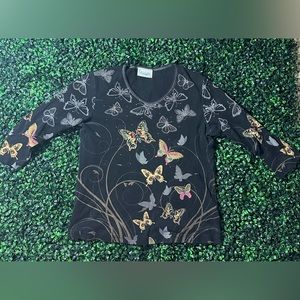 Cactus Bay Apparel - Butterflies long Sleeve, Cotton Top